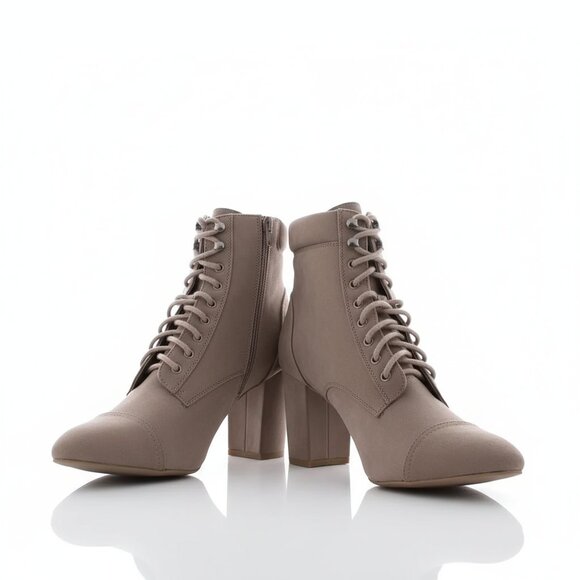 MADDEN GIRL JUSTINEE FAUX SUEDE HEELS COMBAT & LACE-UP BOOTS SIZE 9.5 - Picture 2 of 5